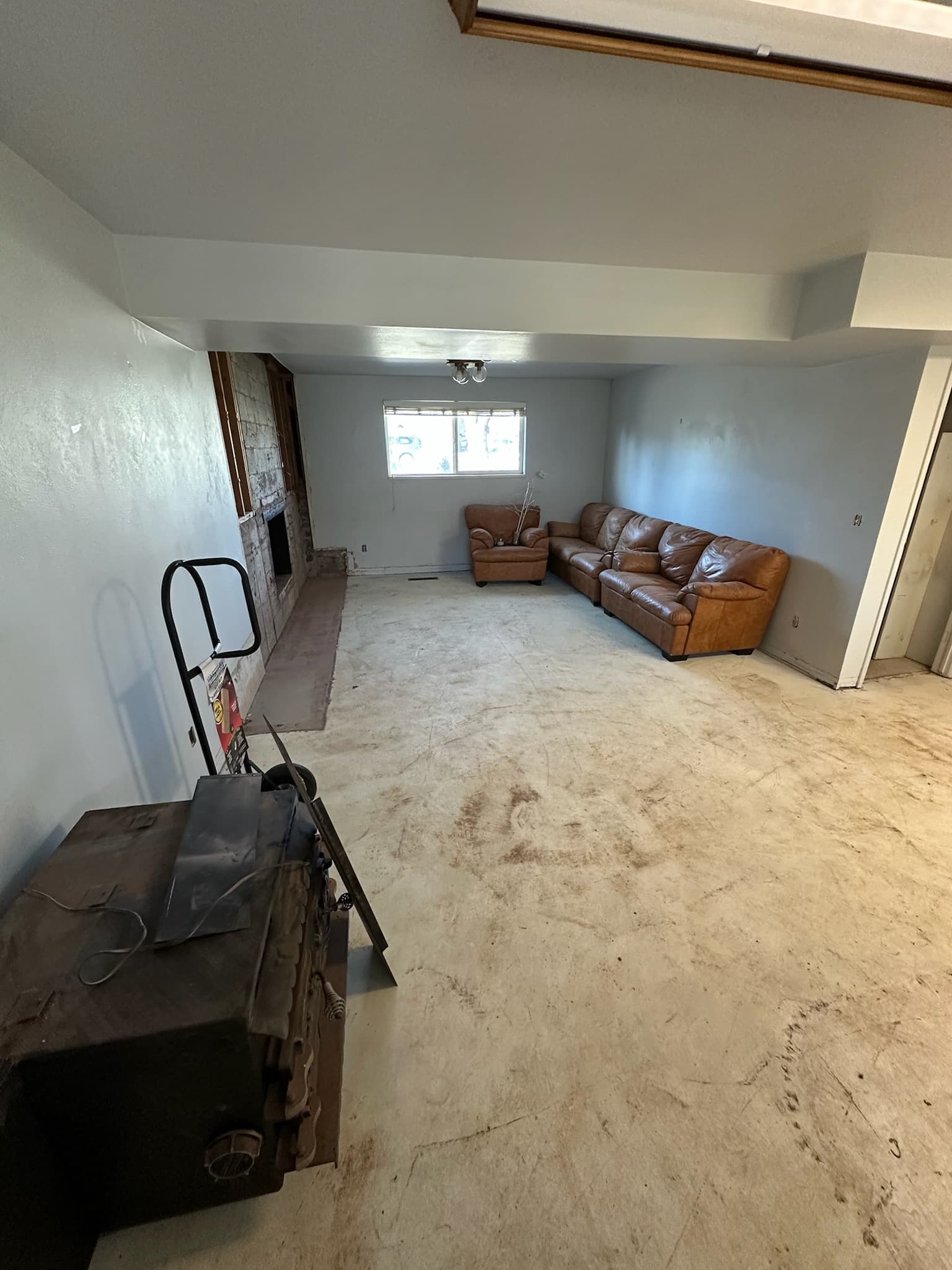 Basement cleared down to subfloor